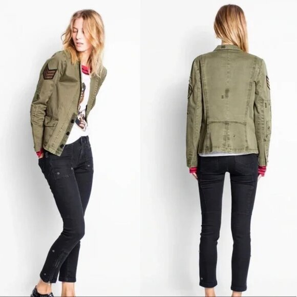 Zadig & Voltaire Virginia Grunge Military Jacket - Picture 1 of 16
